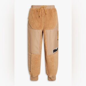 Stella McCartney Twill-Paneled Appliquéd Teddy Fleece Track Pants